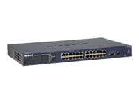 Device Type - Switch , Enclosure Type - External - 1U , Width - 44 cm , Depth - 26 cm , Height - 4.3 cm , Weight - 3.2 kg , Localisation - Europe , Ports Qty - 24 x Ethernet 10Base-T, Ethernet 100Base-TX, Ethernet 1000Base-T , Data Transfer Rate - 1 Gbps , Data Link Protocol - Ethernet, Fast Ethernet, Gigabit Ethernet , Connectivity Technology - Wired , Communication Mode - Half-duplex, full-duplex , Switching Protocol - Ethernet , MAC Address Table Size - 8K entries , Status Indicators - Link activity, port transmission speed, power, link OK , Features - Flow control, full duplex capability, auto-sensing per device, DHCP support, auto-negotiation, trunking, VLAN support, auto-uplink (auto MDI/MDI-X), manageable, store and forward , Compliant Standards - IEEE 802.3, IEEE 802.3u, IEEE 802.1Q, IEEE 802.3ab, IEEE 802.1p, IEEE 802.3x , Expansion Slots Total (Free) - 2 ( 2 ) x SFP (mini-GBIC) , Interfaces - 24 x network - Ethernet 10Base-T/100Base-TX/1000Base-T - RJ-45 , Rack Mounting Kit - Included , MTBF - 126,700 hour(s) , Compliant Standards - CE, FCC Class A certified, C-Tick, CISPR 22 Class A, cUL, EN 60950, IEC950, UL 1950, VCCI Class A ITE, EN55024, EN55022 Class A, EN50082-1 , Power Device - Power supply - internal , Voltage Required - AC 120/230 V ( 50/60 Hz ) , Power Consumption Operational - 40 Watt , Software Included - Drivers &amp; Utilities , Service &amp; Support - 5 years warranty , Service &amp; Support Details - Limited warranty - 5 years   Limited warranty - power supply - 2 years , Min Operating Temperature - 0 &deg;C , Max Operating Temperature - 40 &deg;C , Humidity Range Operating - 0 - 90% ,