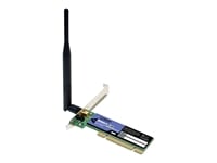 Device Type - Network adapter , Form Factor - Plug-in card , Interface (Bus) Type - PCI , Width - 2.3 cm , Depth - 22 cm , Height - 15.7 cm , Weight - 0.1 kg , Localisation - United Kingdom , Connectivity Technology - Wireless , Data Link Protocol - IEEE 802.11b, IEEE 802.11g , Spread Spectrum Method - OFDM, DSSS , Data Transfer Rate - 54 Mbps , Network / Transport Protocol - TCP/IP, IPX/SPX, NetBEUI/NetBIOS , Line Coding Format - DBPSK, DQPSK, CCK, OFDM , Frequency Band - 2.4 GHz , Status Indicators - Link activity , Compliant Standards - IEEE 802.11b, IEEE 802.11g , Antenna - External detachable , Interfaces - 1 x network - Radio-Ethernet , Compatible Slots - 1 x PCI , Encryption Algorithm - 128-bit WEP, 64-bit WEP , Compliant Standards - FCC , Software Included - Drivers &amp; Utilities , OS Required - Microsoft Windows 98SE/2000/ME/XP , Peripheral / Interface Devices - CD-ROM, PCI slot , System Requirements Details - - 300 MHz - RAM 128 MB , Service &amp; Support - 3 years warranty , Service &amp; Support Details - Limited warranty - 3 years , Min Operating Temperature - 0 &deg;C , Max Operating Temperature - 65 &deg;C ,