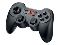 Device Type - Game pad , Compatibility - PC, Mac , Connectivity Technology - Wireless , Max Operating Distance - Up to 9.1 m , Buttons Qty - 12 , Pointing Device / Manipulator - 8-way D-pad, two thumb sticks , Features - Vibration , Interfaces - 1 x USB - 4 PIN USB Type A , Type - AA type , Installed Qty - 2 , Software Included - Drivers &amp; Utilities , OS Required - Apple MacOS 9, Apple MacOS X 10.0 or later, Microsoft Windows 98/ME/2000/XP , Service &amp; Support - 1 year warranty ,