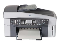 Device Type - Fax / copier / printer / scanner , Copier Type - Digital , Fax Type - Plain paper , Printing Technology - Ink-jet - colour , Monthly Duty Cycle (max) - 5000 impressions , Display Diagonal Size - 2.5" , Width - 54.9 cm , Depth - 43.8 cm , Height - 29.1 cm , Weight - 11.9 kg , Max Supported Memory - 96 MB , Supported Flash Memory - Memory Stick, CompactFlash, SmartMedia, SD Memory Card, MultiMediaCard, xD-Picture Card , Max Copying Speed - Up to 30 ppm (mono) / up to 20 ppm (colour) , Max Copying Resolution - 4800 x 1200 dpi (colour) , Max Document Enlargement - 400% , Max Document Reduction - 25% , Maximum Copies - 99 , Automatic Duplexing - Built-in , Max Printing Resolution - 4800 x 1200 dpi (colour) , Max Printing Speed - Up to 30 ppm (mono) / up to 20 ppm (colour) , Printer Drivers / Emulations - PCL 3 , Image Enhancement Technology - HP PhotoREt III , Optical Resolution - 2400 x 4800 dpi , Interpolated Resolution - 19200 x 19200 dpi , Grey Scale Depth - 8 bit , Colour Depth - 48 bit , Max Transmission Speed - 33.6 Kbps , Fax Resolutions - 300 x 300 dpi, 200 x 200 dpi , Total Memory Capacity - Up to 150 pages , Fax Printing Speed - Up to 20 ppm , PC Faxing - Yes (send only) , Speed Dialing - 110 station(s) , Features - Distinctive Ring Pattern Detection (DRPD), automatic redialing , Original Type - Sheets , Document Feeder Capacity - 50 sheets , Min Copy Size - 76.2 x 127 mm , Max Copy Size - 216 x 609.6 mm , Supported Media Type - Transparencies, envelopes, plain paper, cards, labels, iron-on transfers, greeting cards, photo paper, banner , Standard Media Capacity - 150 sheets , Max Media Capacity - 400 sheets , Output Trays Capacity - 50 sheets , Document &amp; Media Handling Details - ADF - 50 sheets   Input tray - 150 sheets   Output tray - 50 sheets , Speed Details - Printing : up to 30 ppm - B/W draft   Printing : up to 20 ppm - colour draft   Printing : up to 9.8 ppm - B/W normal   Printing : up to 2.1 ppm - colour best   Printing : up to 5.7 ppm - colour normal   Printing : up to 2.1 ppm - B/W best   Copying : up to 20 ppm - colour   Copying : up to 30 ppm - B/W , PC Connection Availability - Built-in , PC Connection - USB, Ethernet 10 Base-T , Operating System Support - MS Windows XP, MS Windows 2000, MS Windows ME, MS Windows 98, Apple Mac OS 9.2, Apple MacOS 9.1 or later, MS Windows 98 SE, Apple Mac OS X 10.1.5, Apple Mac OS X 10.2.3, Apple Mac OS X 10.3.x , Software Included - HP Image Editor, HP Director, HP Creative Photo Projects, HP Send to Programs, HP Photo Prints, HP Photo Gallery, HP Instant Share , Voltage Required - AC 110/230 V ( 50/60Hz ) , Power Consumption Operational - 75 Watt , Power Consumption Standby - 7.5 Watt , Direct Printing Specifications - PictBridge , Compliant Standards - EPA Energy Star , Service &amp; Support - 1 year warranty , Service &amp; Support Details - Limited warranty - 1 year ,