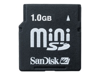 Product Type - Flash memory card , Storage Capacity - 1 GB , Width - 21.5 mm , Depth - 20 mm , Height - 1.4 mm , Weight - 1 g , Compatibility - Non-specific , Form Factor - MiniSD , Supply Voltage - 2.7 - 3.6 V , Compatible Slots - 1 x miniSD , MTBF - 1,000,000 hour(s) , Min Operating Temperature - -25 &deg;C , Max Operating Temperature - 85 &deg;C ,