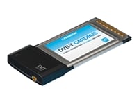 Device Type - DVB-T receiver , Enclosure Type - Plug-in module , Interface Type - CardBus , Width - 5.3 cm , Depth - 12 cm , Height - 1 cm , Weight - 45 g , Compatibility - PC , Type - TV tuner , Form Factor - Plug-in module , Digital Video Format - MPEG-2, DVB , Features - Remote control, time shift function, teletext , Interfaces - 1 x TV antenna - input , Compatible Slots - 1 x CardBus , Included Accessories - TV aerial, remote control , Compliant Standards - CE, CSA, UL , Software Included - Drivers &amp; Utilities , OS Required - Microsoft Windows XP SP1 , Peripheral / Interface Devices - CD-ROM, DirectX 9.0 compatible graphics card , System Requirements Details - Pentium III - 800 MHz - RAM 128 MB - HD 1 GB , Service &amp; Support - 2 years warranty , Service &amp; Support Details - Limited warranty - 2 years , Min Operating Temperature - 5 &deg;C , Max Operating Temperature - 50 &deg;C ,