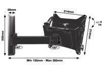 BTEC Medium Flat Screen Wall Mount With Single Arm Extension