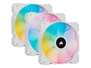 Corsair iCUE SP120 RGB Elite 120mm Performance White RGB LED Fan 3 Pack with Lighting Node CORE