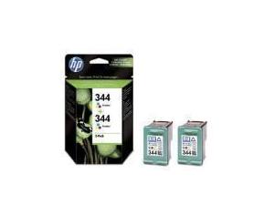 Hewlett Packard Hp 344 tri-colour ink cartridge - twin pack