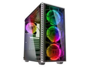 Kolink Observatory Midi Tower RGB Gaming Case - White Tempered Glass Window