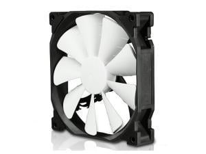 Novatech Black Case Fan - 140mm 3 pin - White Fan Blades