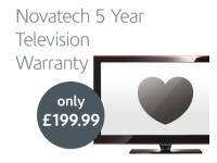 Novatech 5 Year Warranty For TVs pound1000 to pound1999