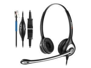 Wantek Telephone Headset RJ9 Dual with Noise Cancelling Microphone