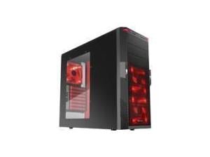 Sharkoon T9 Value Gaming Case Black with Red LED Fans (No PSU)