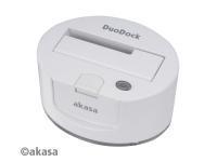 Akasa DuoDock Desktop docking enclosure for 25quot and 35quot SATA HDD White