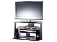Alphason Ambri Black Glass 3 Tier LCD TV Stand With Drop Down Glass Front for up 37quot TVs