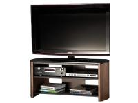 Alphason Finewoods Walnut 3 Tier LCD TV Stand With Black Glass Top for up 50quot TVs
