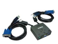 Edimax EK-UA2C 2-Port USB KVM Switch with 2 Cables and Audio Feature