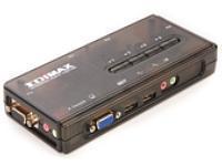 Edimax EK UAK4 4 Port USB KVM Switch with 4 3 in 1 Cables and Audio Feature Edimax EK-UAK4 4-Port USB KVM Switch with 4 3-in-1 Cables and Audio Feature