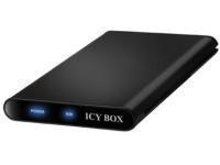 Icy Box 25 Black Aluminium SATA Enclosure with LCD Display USB and eSATA
