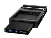 ICY BOX Icy Box 2.5" Black Aluminium SATA Enclosure with LCD Display and Docking Station - USB and eSATA