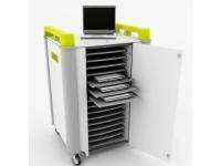 LapCabby 16H 16 Port Laptop Trolley Horizontal - Lime