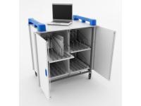LapCabby 16V 16 Port Laptop Trolley Vertical Blue