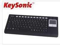 Wireless multimedia mini keyboard with built-in aluminium touchpad and 2 mouse function keys