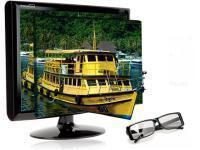 Zalman M215W 22" 120Hz 3D Compatible Widescreen LCD Monitor - Glossy Black With 3D Glasses