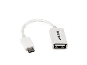 Startech White Micro USB Male to USB Female OTG host cable 5"