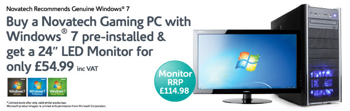 windows 7 pre installed gaming pc 