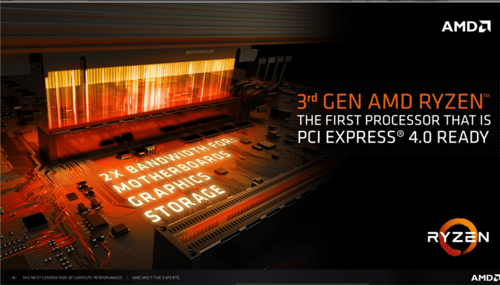 AMD 3rd Gen Ryzen are the first processors that are PCI Express 4.0 ready