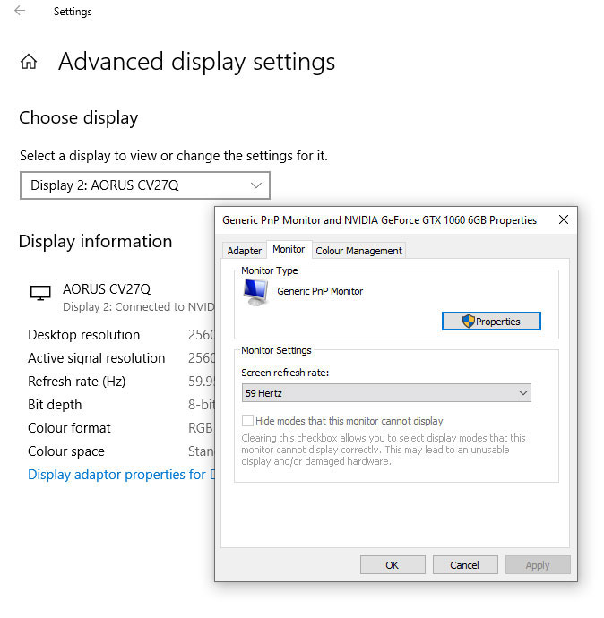 how to change a monitor to 144hz
