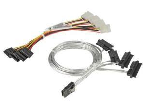 Adaptec Mini SAS x4 SFF-8087 to 4 x1 SFF-8482 SAS fan-out Cable - 0.5M