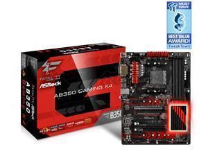 Asrock Fatal1ty AB350 Gaming K4 AMD AM4 ATX Motherboard *BIOS Flashed to Support Ryzen 2*