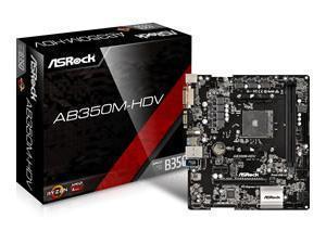Asrock AB350M-HDV AMD AM4 Micro-ATX Motherboard *BIOS Flashed to Support Ryzen 2*
