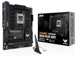 ASUS TUF GAMING B650-PLUS WIFI AMD Ryzen AM5 ATX motherboard, 14 power stages, PCIe 5.0 M.2 support, DDR5 memory, WiFi 6 and 2.5 Gb Ethernet, USB4 support and Aura Sync