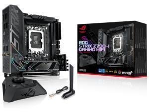 ASUS ROG Strix Z790-I Gaming WiFi Intel® Z790 LGA 1700 Mini-ITX motherboard, 10 + 1 power stages, DDR5, two M.2 slots, PCIe® 5.0, WiFi 6E, Thunderbolt™ 4, and USB 3.2 Gen 2x2 Type-C®
