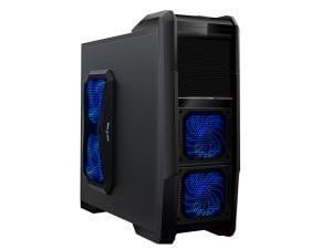 CiT Dominator Mid Tower Gaming case, Black, Comes with Internal Card Reader Andamp; Fan Controller