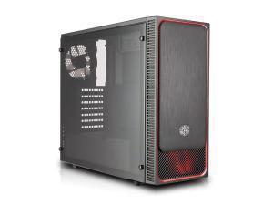 Cooler Master MasterBox E500L Red Trim Computer Case - Windowed