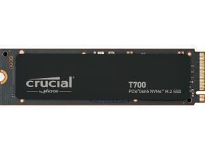 Crucial T700 4TB SSD PCIe Gen5 NVMe M.2 Internal Gaming SSD, Up to 12,400MB/s, Microsoft DirectStorage, PCIe 4.0 Backwards Compatible, Solid State Drive - CT4000T700SSD3
