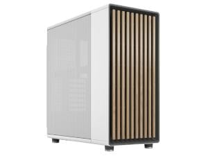 Fractal Design North Chalk White - Wood Oak Front - Mesh Side Panels - Two 140mm Aspect PWM Fans Included - Type C USB - ATX Airflow Mid Tower PC Gaming Case