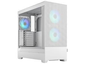 Fractal Design Pop Air RGB White - Tempered Glass Clear Tint - Honeycomb Mesh Front – TG side panel - Three 120 mm Aspect 12 RGB fans included – ATX High Airflow Mid Tower PC Gaming Case