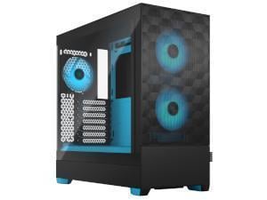 Fractal Design Pop Air RGB Cyan Core - Tempered Glass Clear Tint - Honeycomb Mesh Front – TG side panel - Three 120 mm Aspect 12 RGB fans included – ATX High Airflow Mid Tower PC Gaming Case