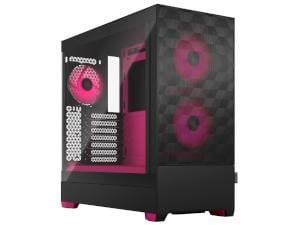 Fractal Design Pop Air RGB Magenta Core - Tempered Glass Clear Tint - Honeycomb Mesh Front – TG side panel - Three 120 mm Aspect 12 RGB fans included – ATX High Airflow Mid Tower PC Gaming Case