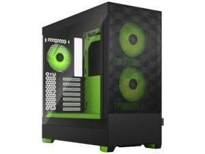Fractal Design Pop Air RGB Green Core - Tempered Glass Clear Tint - Honeycomb Mesh Front – TG side panel - Three 120 mm Aspect 12 RGB fans included – ATX High Airflow Mid Tower PC Gaming Case