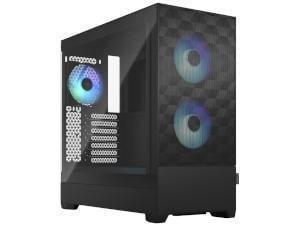 Fractal Design Pop Air RGB Black - Tempered Glass Clear Tint - Honeycomb Mesh Front – TG side panel - Three 120 mm Aspect 12 RGB fans included – ATX High Airflow Mid Tower PC Gaming Case