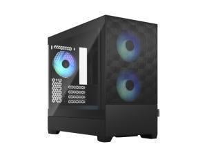 Fractal Design Pop Mini Air RGB Black - Tempered Glass Clear Tint - Honeycomb Mesh Front – TG side panel - Three 120 mm Aspect 12 RGB fans included – mATX High Airflow PC Gaming Case