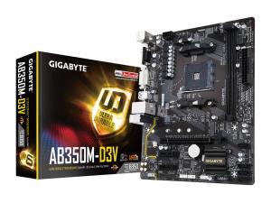 Gigabyte GA-AB350M-D3V AMD AM4 B350 Micro-ATX Motherboard *BIOS Flashed to Support Ryzen 2*