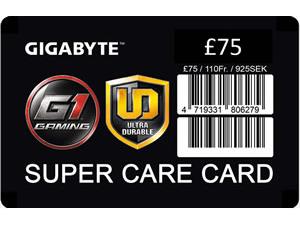 GIGABYTE £75 Super Care Card extended warranty insurance card