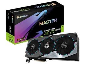 Gigabyte GeForce RTX 4070 Ti SUPER AORUS MASTER Graphics Card - 2670MHz Core, 16GB GDDR6X 21000MHz 256-bit Memory, PCI-E 4.0, 3x DP 1.4, 1x HDMI 2.1a, NVIDIA DLSS 3.5, GV-N407TSAORUS M-16GD