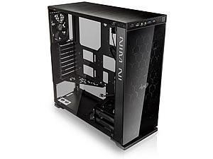InWin 805C Black Aluminium/Glass PC Gaming Case with USB 3.1 Type C and White LED Logo