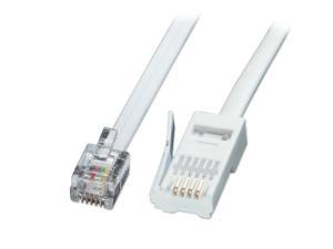 Lindy 5m Fax/Modem to BT Telephone Wall Socket Cable, Crossed-over