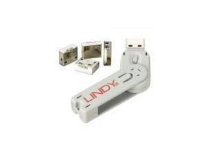 Lindy USB Port Blocker - Pack of 4, Colour Code: White